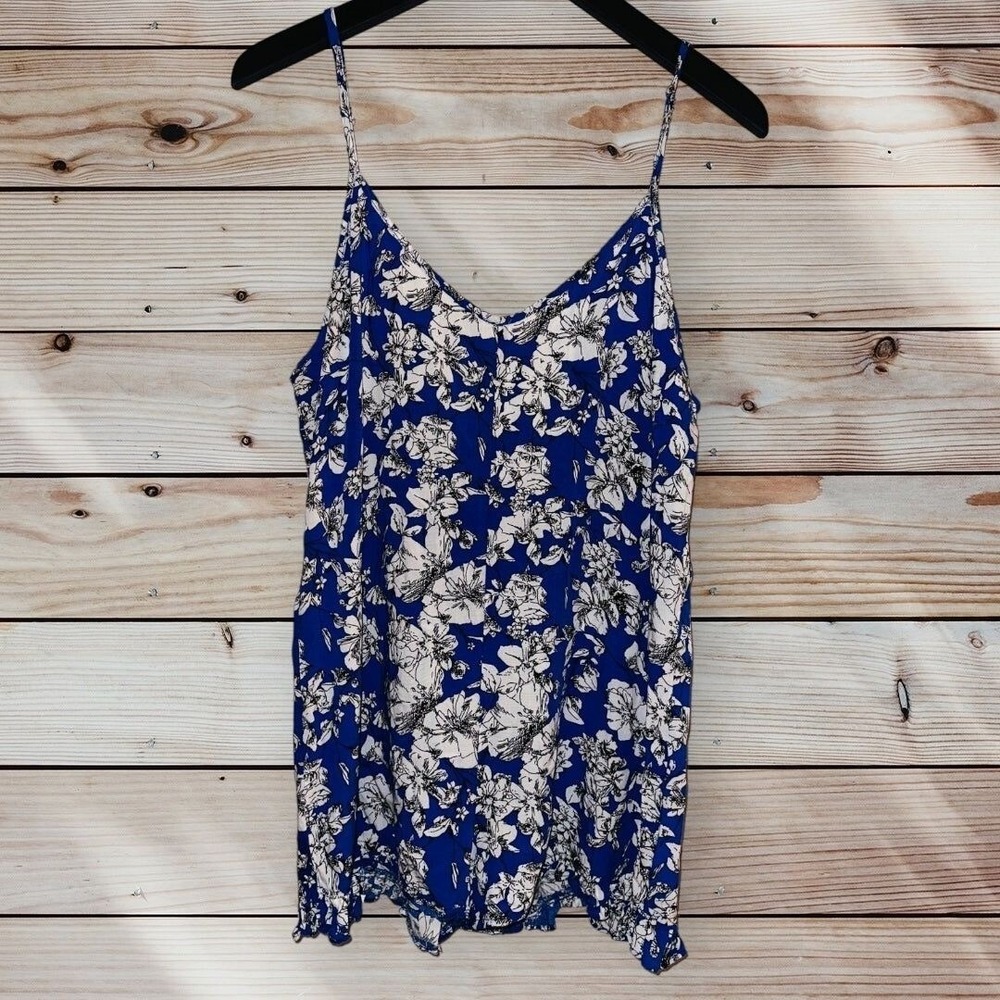 D5 The‎ Hanger Floral Blue Romper Outfit Large Women's
